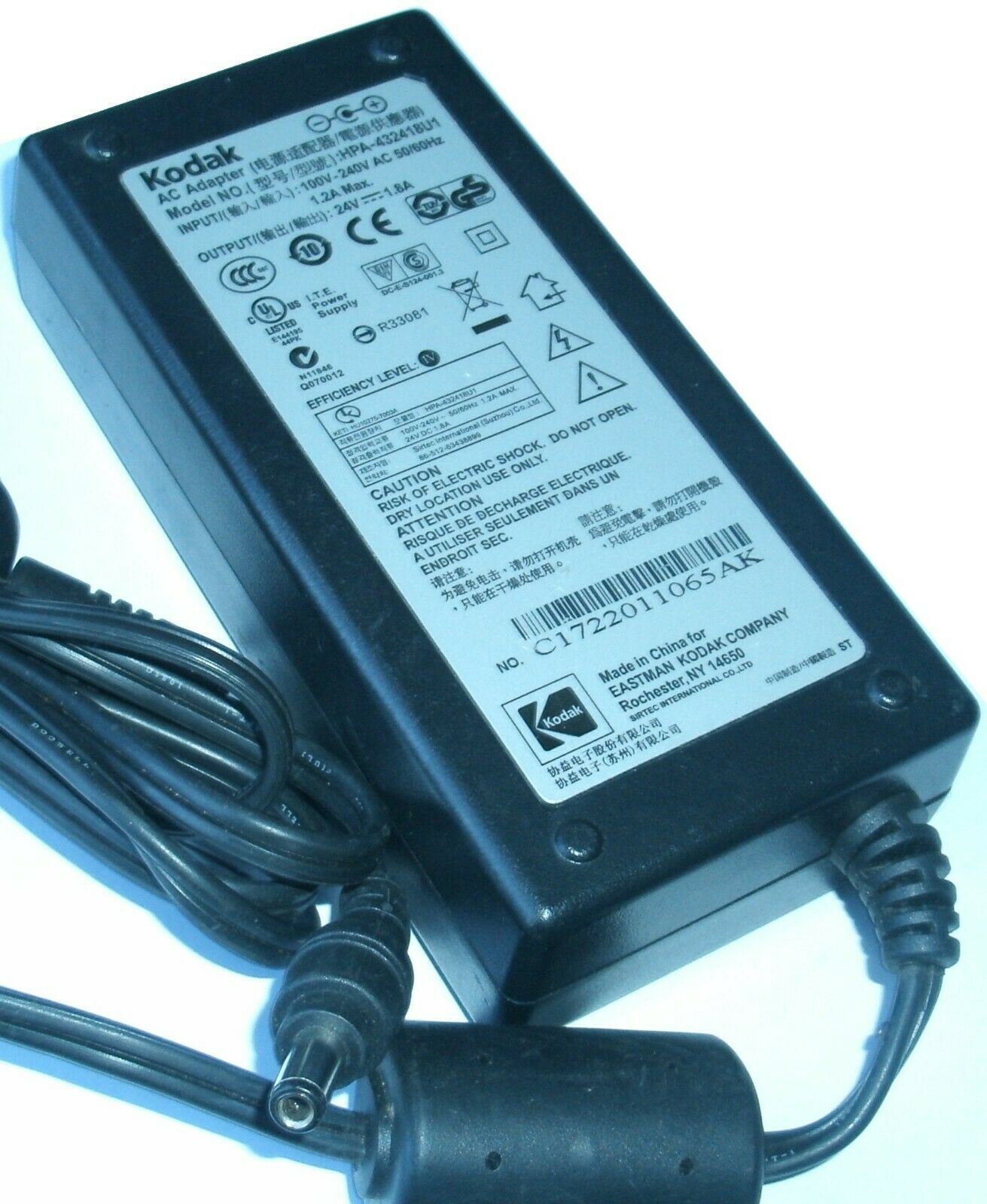 New 24V 1.8A KODAK HPA-432418U1 Power Supply Ac Adapter - Click Image to Close